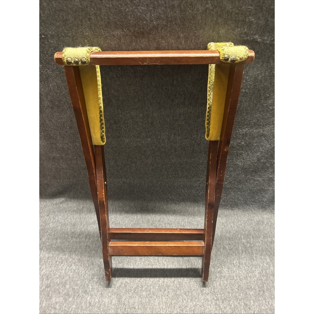 Vintage Wood Butler's Serving Tray Luggage Suitcase Folding Rack Stand 19" Tall - Picture 4 of 12